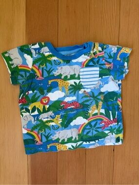 Baby Boden Tropical Jungle Animal Tee - Blue, Green, Yellow